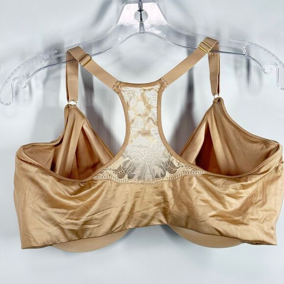 C 35 Lilyette front clasp unlined racerback tan bra size 42DD - Picture 6 of 7
